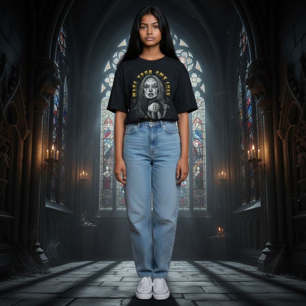 Mystical Fortune Teller Graphic T-Shirt | Black Tee | Gothic Y2K Alternative